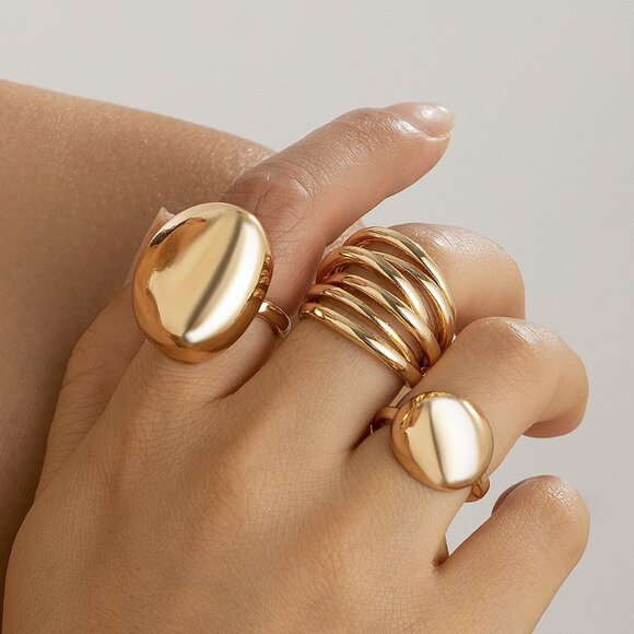 Women Gold Knuckle Rings Set Stackable Midi Finger Rings Pack Fashion Jewelry - Picture 4 of 7